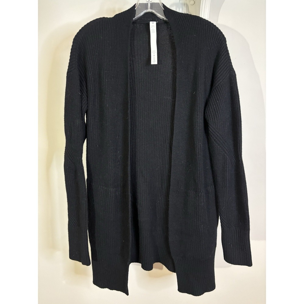 LULULEMON Black Open Front Cardigan Viscose Cashmere XS S